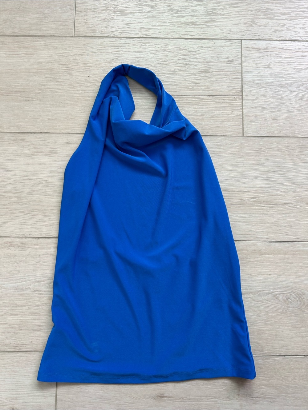 Wilfred cobalt blue halter cowl top